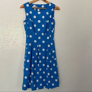 DRESSBARN | NWOT | blue white | polka dots | dress | sleeveless | size 4